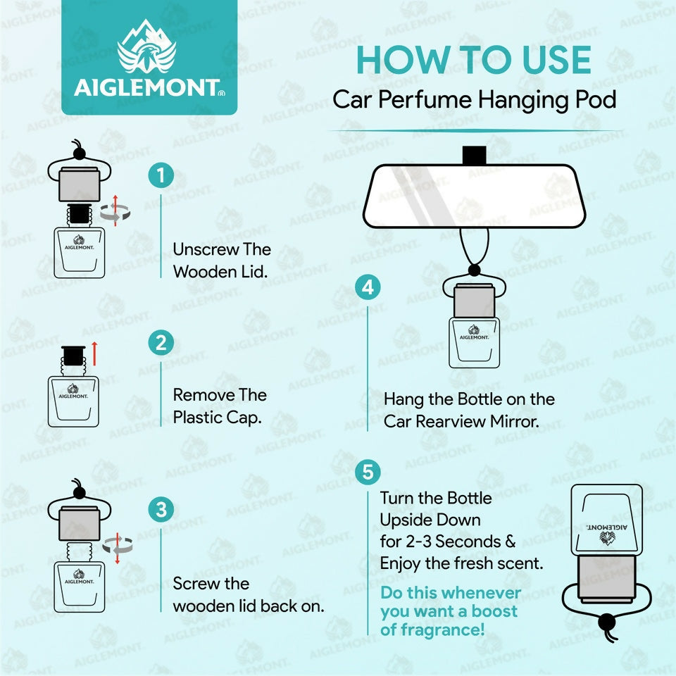 Aiglemont's Signature 7 Car Perfume Hanging Pod | Car Air Freshener | Car Accessories (8ml)