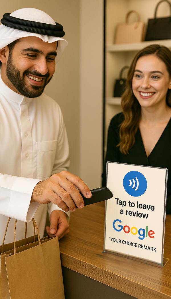 Google Review QR Code Stand – Premium Acrylic with NFC Tap – For Restaurants, Cafés, Salons & Retail