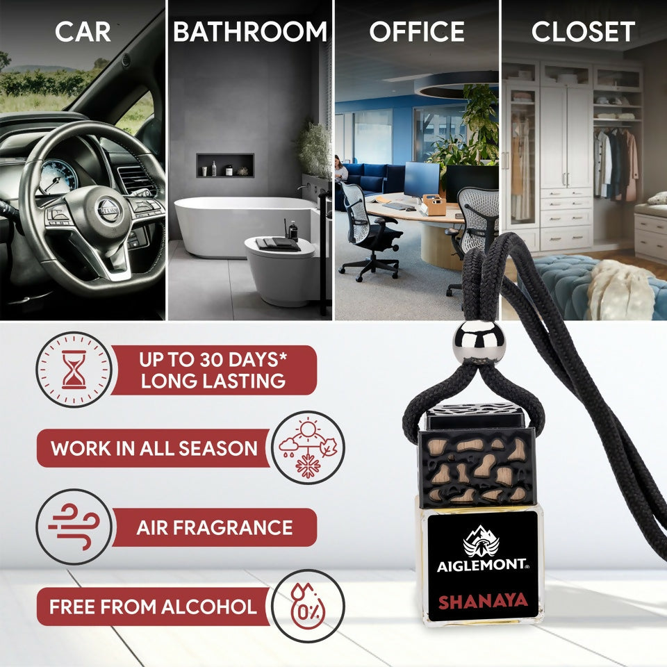 Aiglemont's Shanaya Car Perfume Hanging Pod | Car Air Freshener | Car Accessories (8ml)