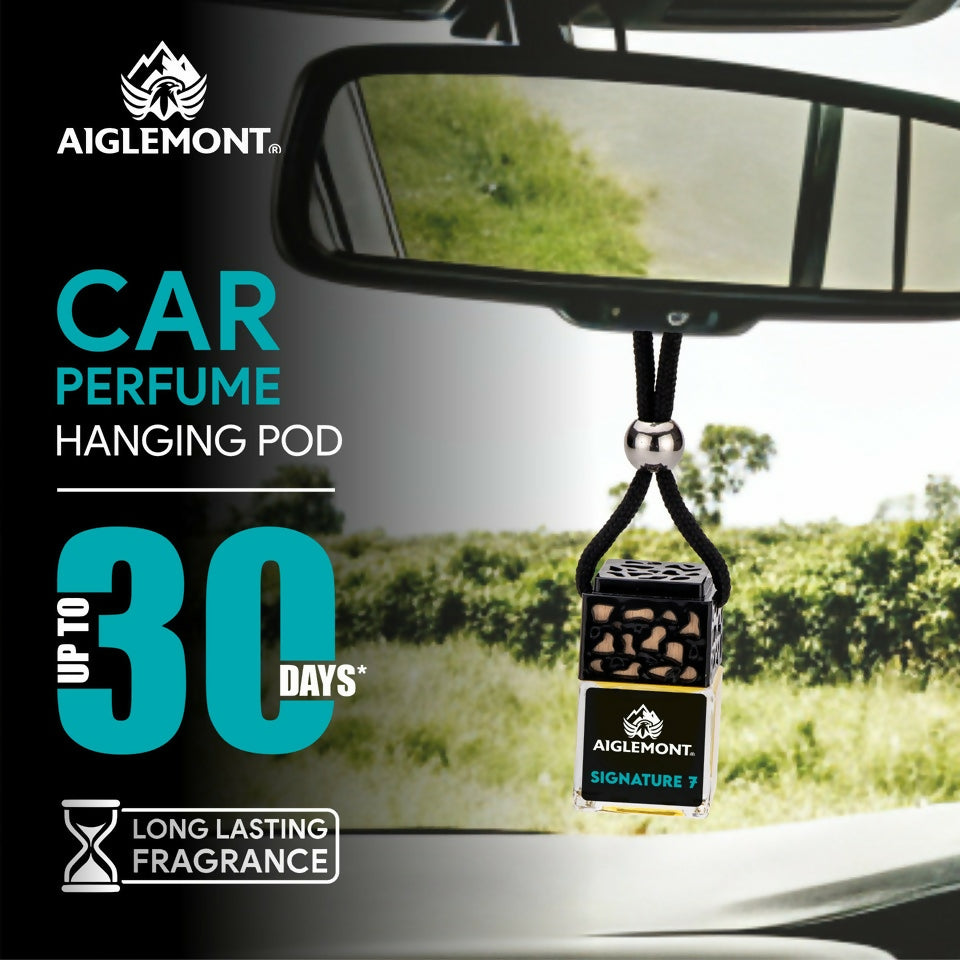Aiglemont's Signature 7 Car Perfume Hanging Pod | Car Air Freshener | Car Accessories (8ml)